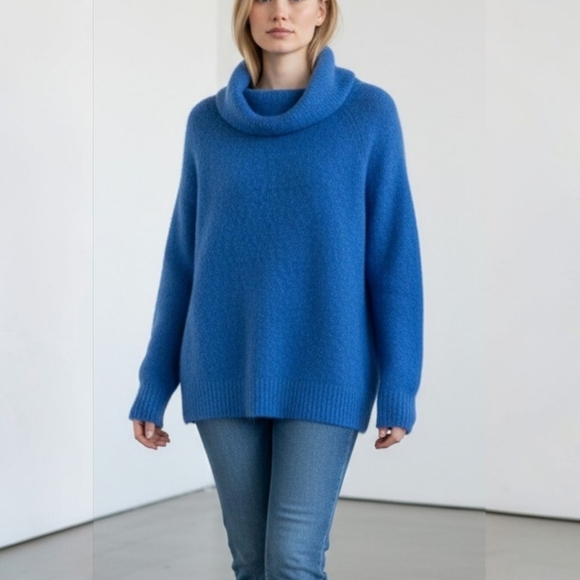 LOFT Sweaters - LOFT Teal Cowl Neck Sweater XS Blue Knit Business Casual Minimalist